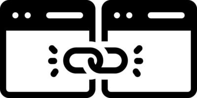 Solid black icon for link vector