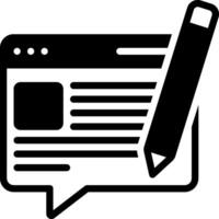 Solid black icon for blog vector