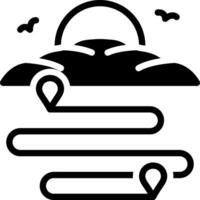 Solid black icon for route vector