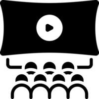 Solid black icon for movie vector
