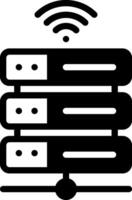 Solid black icon for server vector
