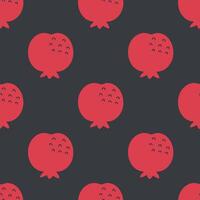 Seamless pattern with simple flat style pomegranates. Perfect print for card, label, textile, fabric, paper. Hand drawn illustration. vector