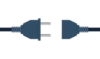 Electric socket and plug. European type of electric equipment. Power socket with cable. Connection and disconnection concept. illustration. vector