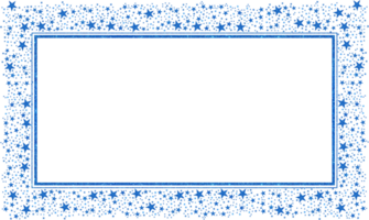Blue Rectangular Frame With Blue Sparkling Stars png