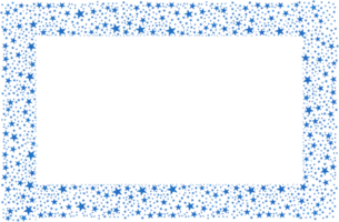 Blue Rectangular Frame With Beautiful Blue Sparkling Stars png