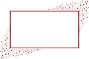 Red Rectangular Frame With Glitter Stars png