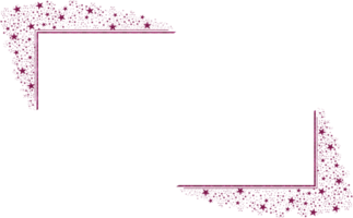 Fuchsia Pink Rectangular Frame With Sparkling Stars png
