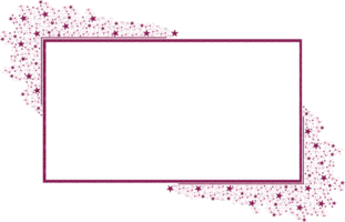 Fuchsia Pink Rectangular Frame With Stars All Around png