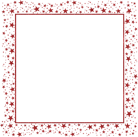 Red Square Frame With Shiny Red Glitter Stars png