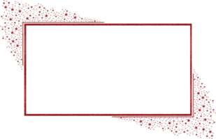 Red Rectangular Frame With Sparkling Stars png