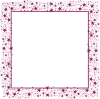 Beautiful Fuchsia Pink Square Frame With Sparkling Stars png