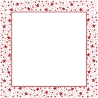 Red Square Frame With Shiny Glitter Stars png