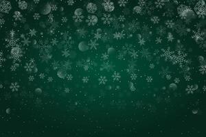 Elegant Winter Snowflake Background with Dark Green Gradient for Festive Design vector