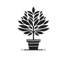 Black Tree in a pot vector