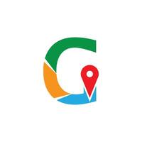 G Maps icon in three colors, unique concept vector