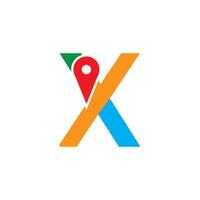 X is unique with a blue, orange and green color map concept vector