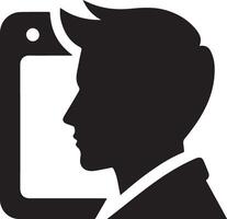 Sleek UI icons silhouette vector