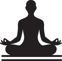 Seated meditation silhouette. vector