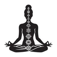 Seated Meditation with Chakras Alignment vector