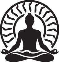 Yogi seated in lotus pose vector