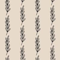 Minimalistic botanical seamless pattern. hand-drawn illustration in doodle style. Perfect for decorations, wallpaper, wrapping paper, fabric. Floral background. vector