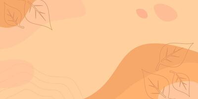 aesthetic background with leaf icons. pastel colors with wave pattern with empty space for text. vector