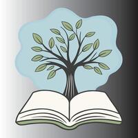 Creative Tree of Knowledge Logo Open Book Base for Academic Branding vector