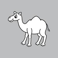 A camel is shown in a cartoon style vector