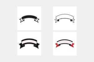 Minimal Black and White Ribbon Banner Icon Ideal for Versatile Designs. vector