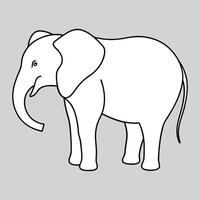 An elephant is shown in a line drawing vector