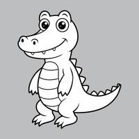 Cute cartoon crocodile illustration vector