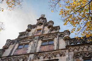 Delft, The Netherlands October 15, 2024. Close up from an old historic building in the center of Delft. photo
