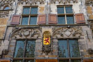 Delft, The Netherlands October 15, 2024. Close up from an old historic building in the center of Delft. photo