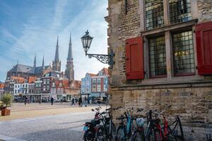 Delft, The Netherlands October 15, 2024. The Cityhall and the Marketsquare in Delft. photo