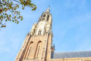 Delft, The Netherlands October 15, 2024. The tower of the New church in Delft. photo