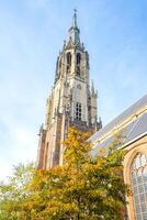 Delft, The Netherlands October 15, 2024. The tower of the New church in Delft. photo