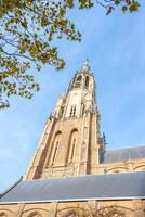 Delft, The Netherlands October 15, 2024. The tower of the New church in Delft. photo