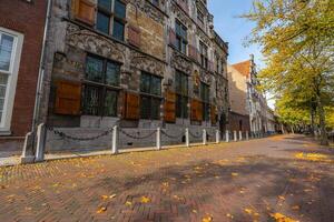 Delft, The Netherlands October 15, 2024. Close up from an old historic building in the center of Delft. photo