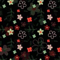 Abstract flat hand draw floral pattern background. . vector