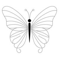 Intricate Butterfly Outline - Simple and Elegant Line Art vector