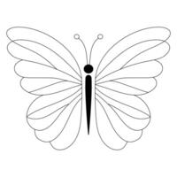 Hand-Drawn Butterfly Outline Illustration for Creative Projects vector