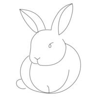 Sitting Rabbit with Floppy Ears - Hand-Drawn Minimalist Art vector