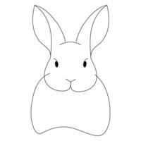 Happy Bunny - Simple Line Art with White Background vector