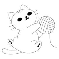 Cat in Motion - Playful Line Art of a Running Cat vector