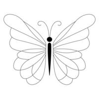 Delicate Butterfly Outline Illustration - Minimalist Design vector