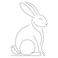 Minimalist Rabbit Sketch with Long Ears - Hand-Drawn Illustration vector
