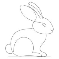 Side Profile Bunny Rabbit - Clean and Simple Black and White Art vector