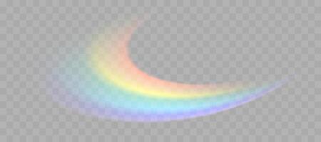 Blurred rainbow refraction overlay effect. Light lens prism effect vector