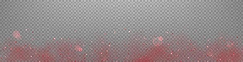 Red glittering dots, particles, magic sparks. Dust flare light effect. vector