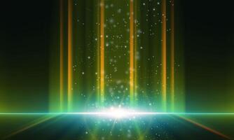 Abstract technology futuristic light green stripe vertical lines light on green background. vector